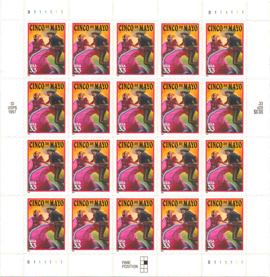 3309 - 33¢ Cinco De Mayo Unused