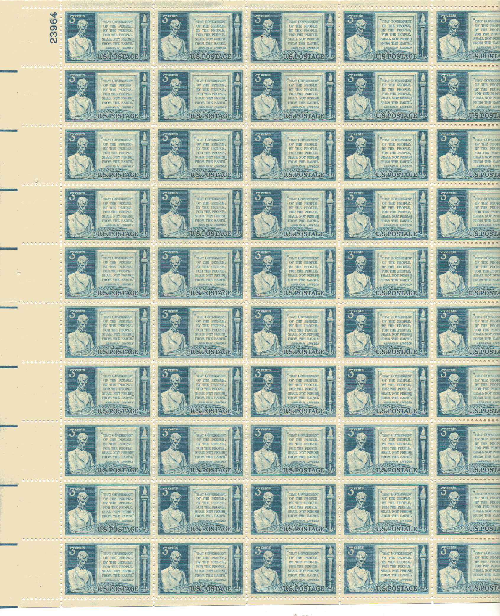 978 - 3¢ Abraham LincoLN Unused