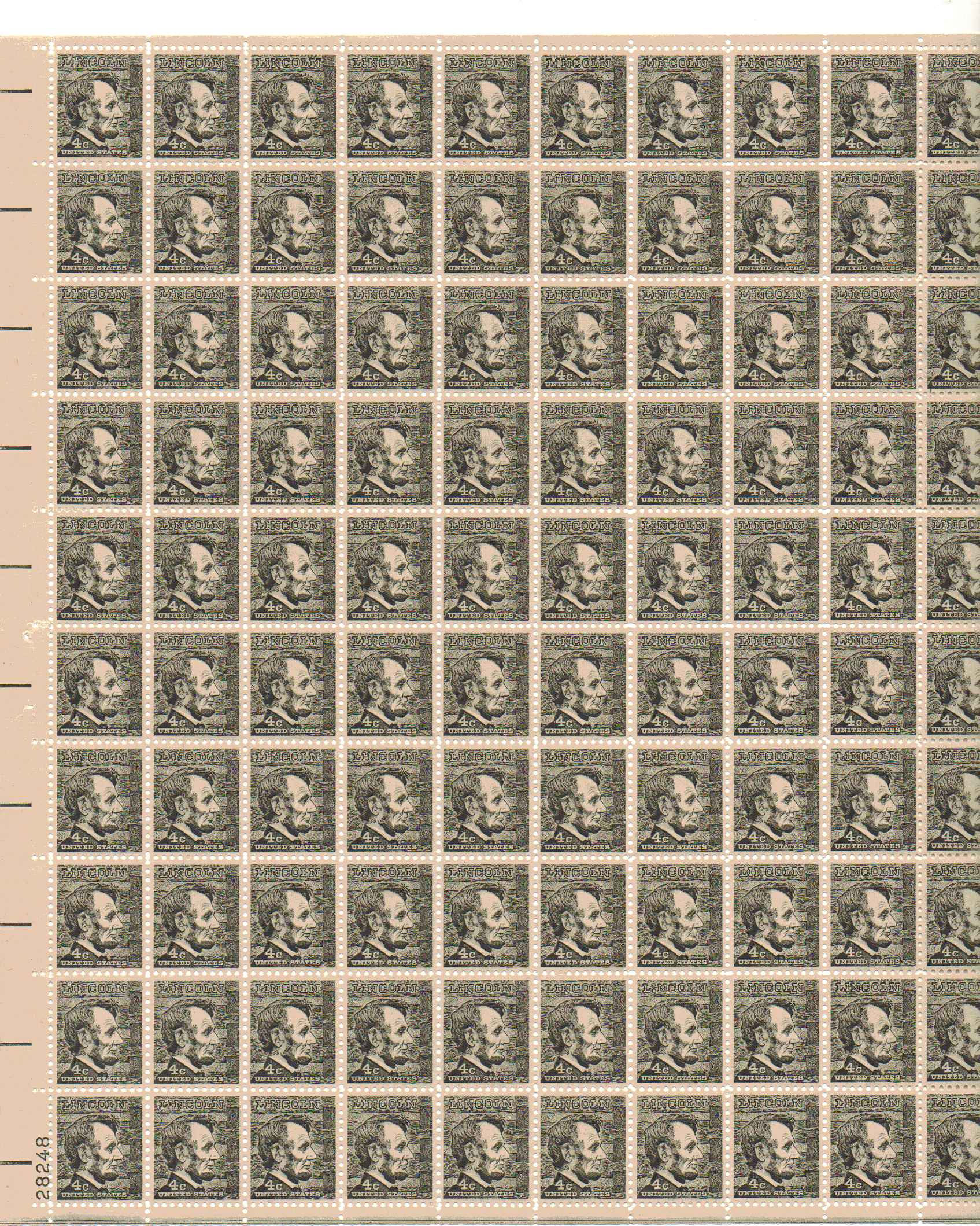 1282 - 4¢ Abraham Lincoln Unused