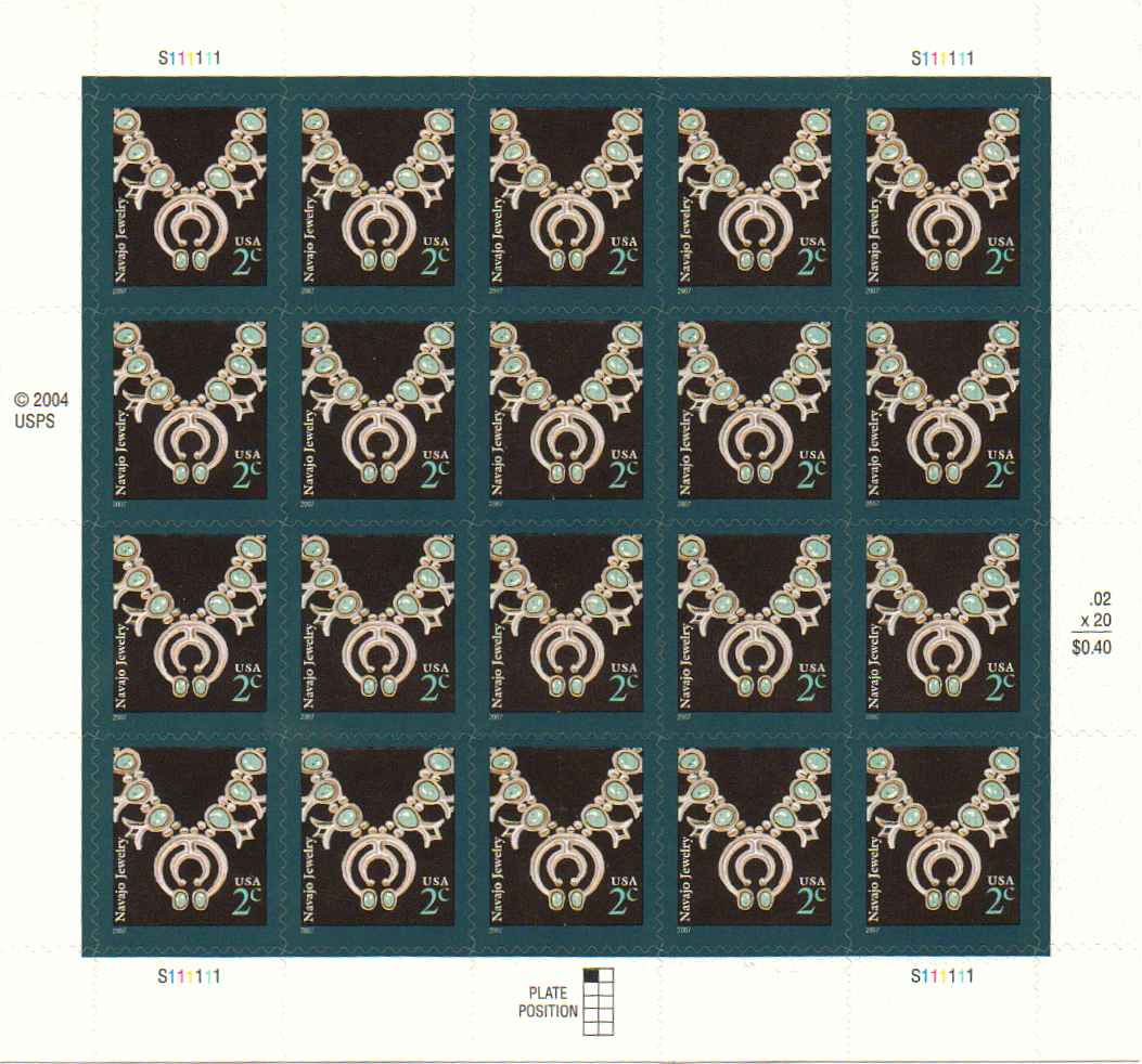 3753 - 2¢ Navajo Necklace Unused