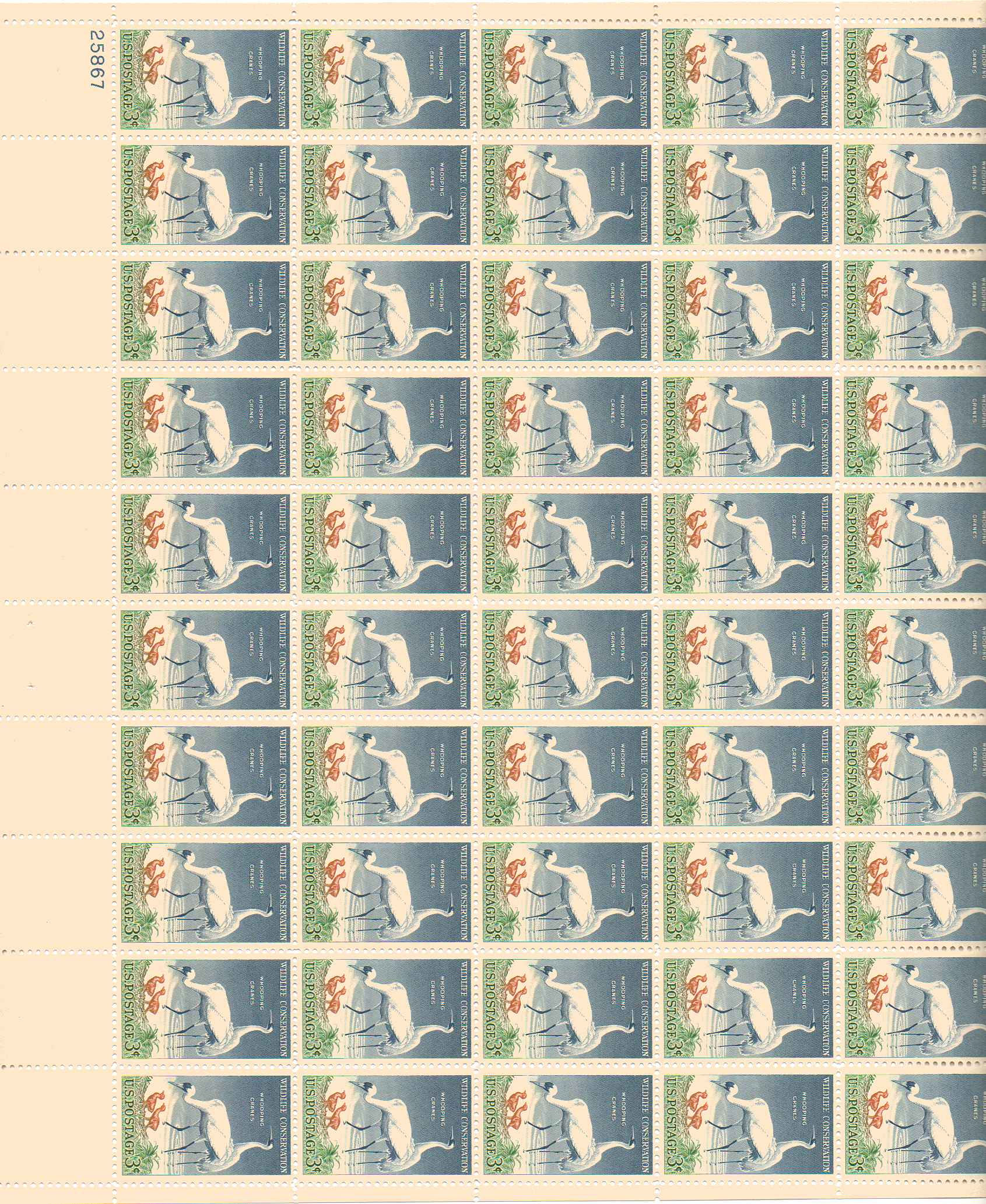 1098 - 3¢ Whooping Cranes Unused