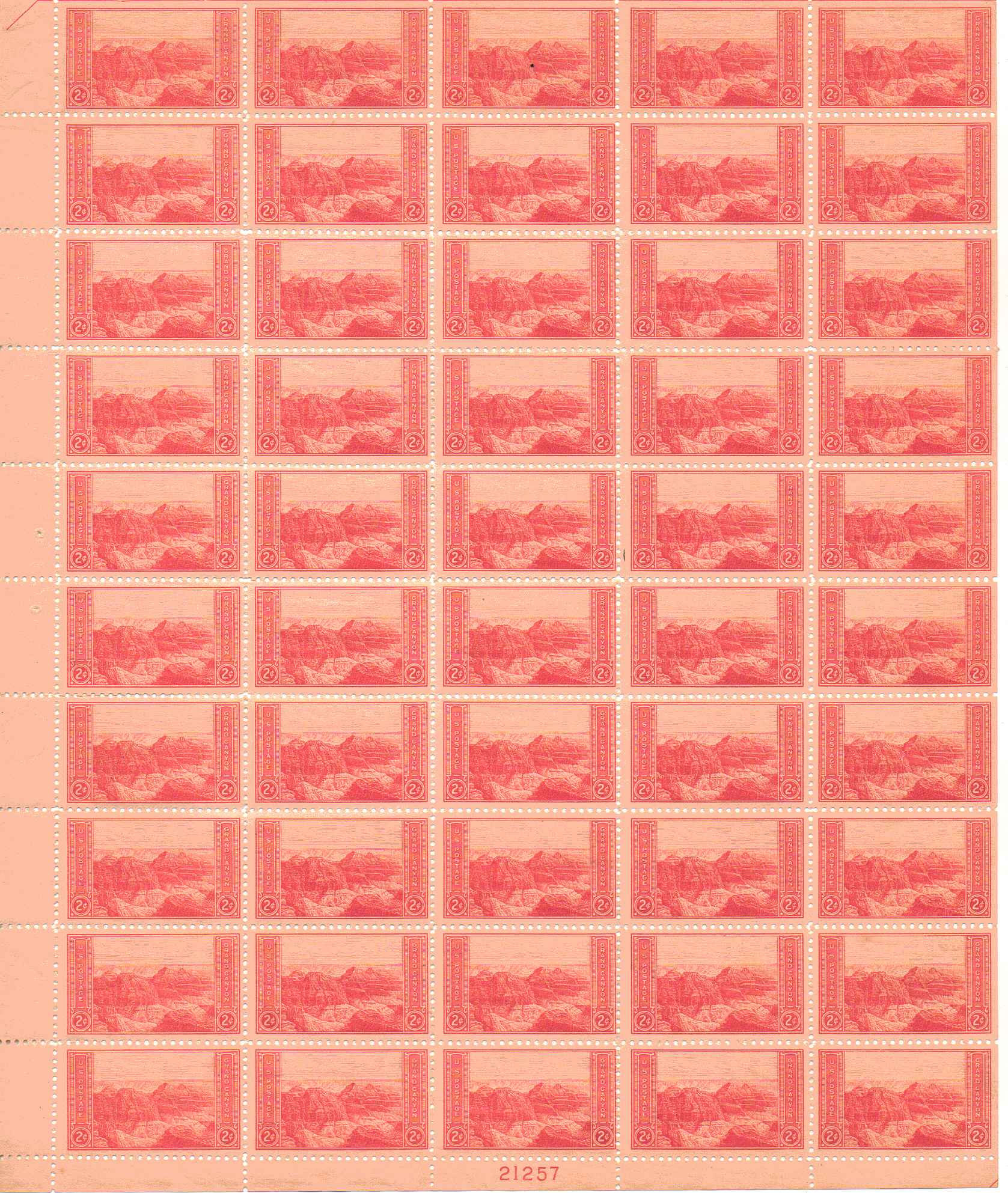 741 - 2¢ View of Grand Canyon Unused