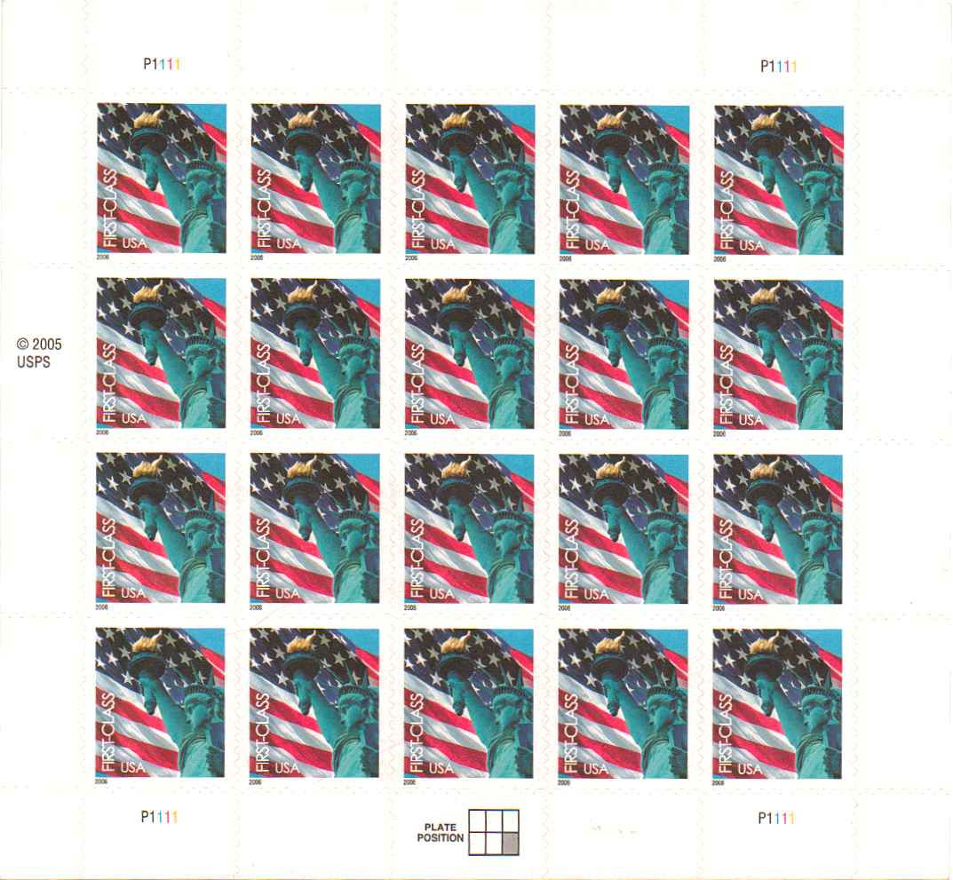 3966 - 39¢ Flag and Statue of Liberty Unused