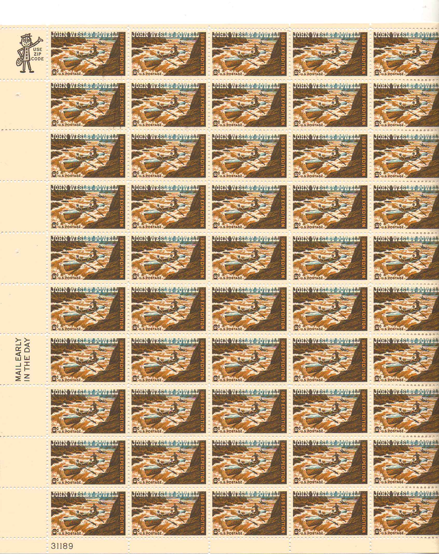 1374 - 6¢ Major Powell Exploring Colorado River Unused