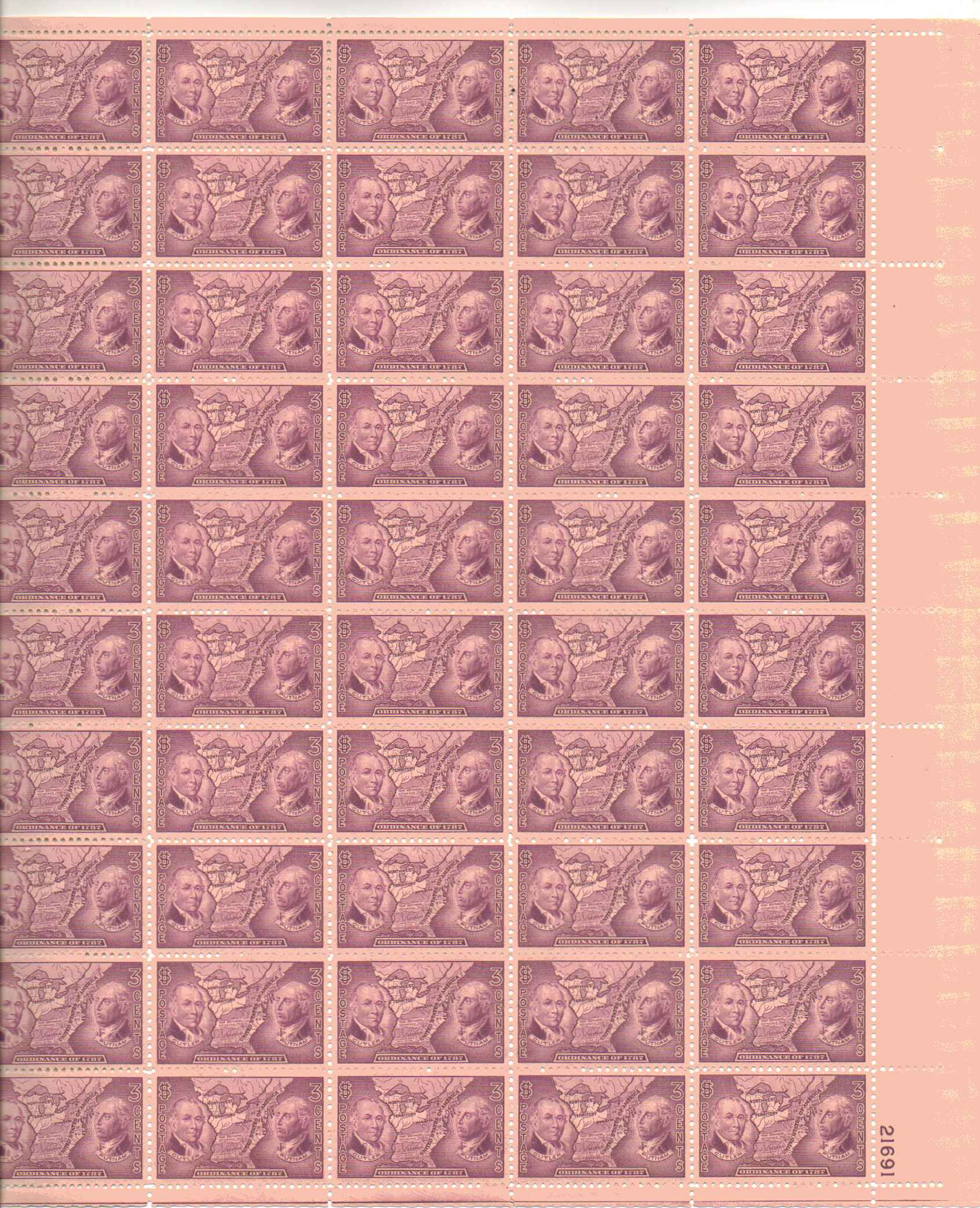 795 - 3¢  Map of Northwest Territory Unused