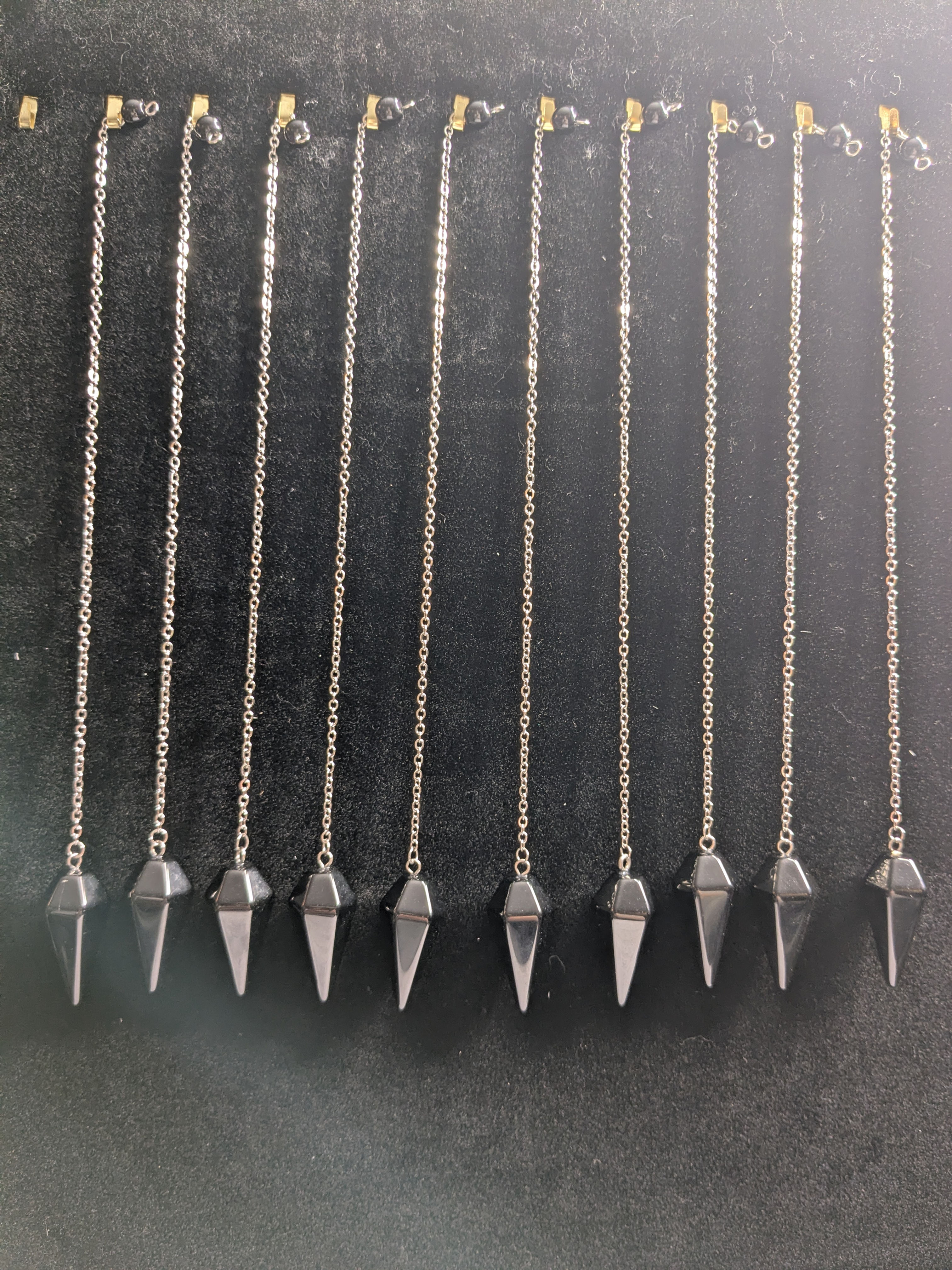 Short Black Obsidian Pendulums - No. 713