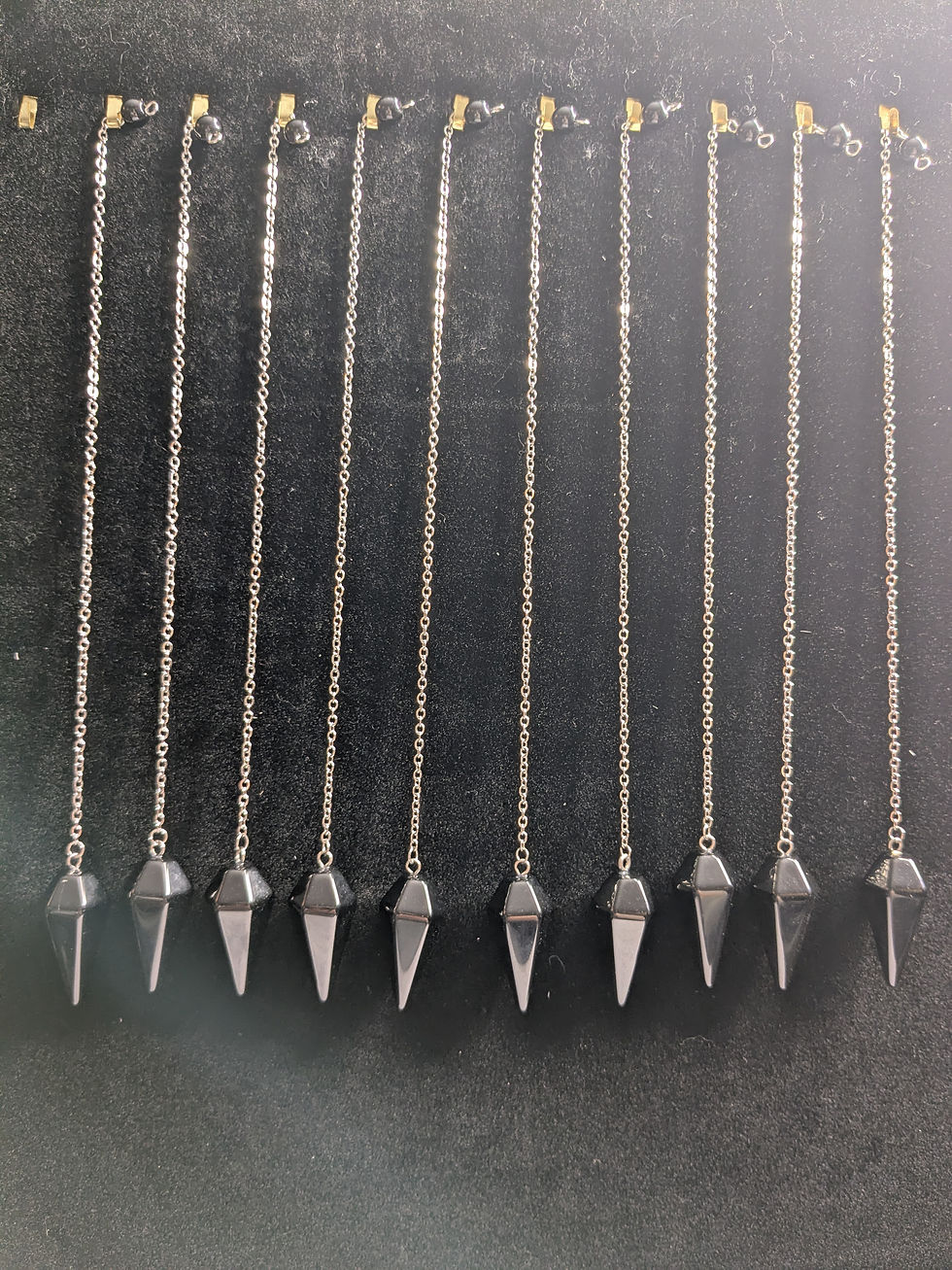 Short Black Obsidian Pendulums - No. 713