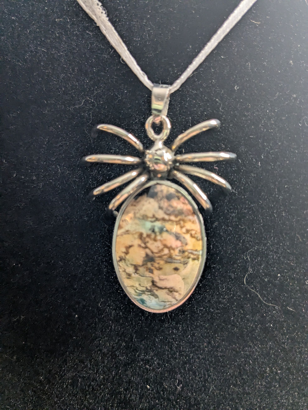Moss Agate Spider Pendant - No. 444