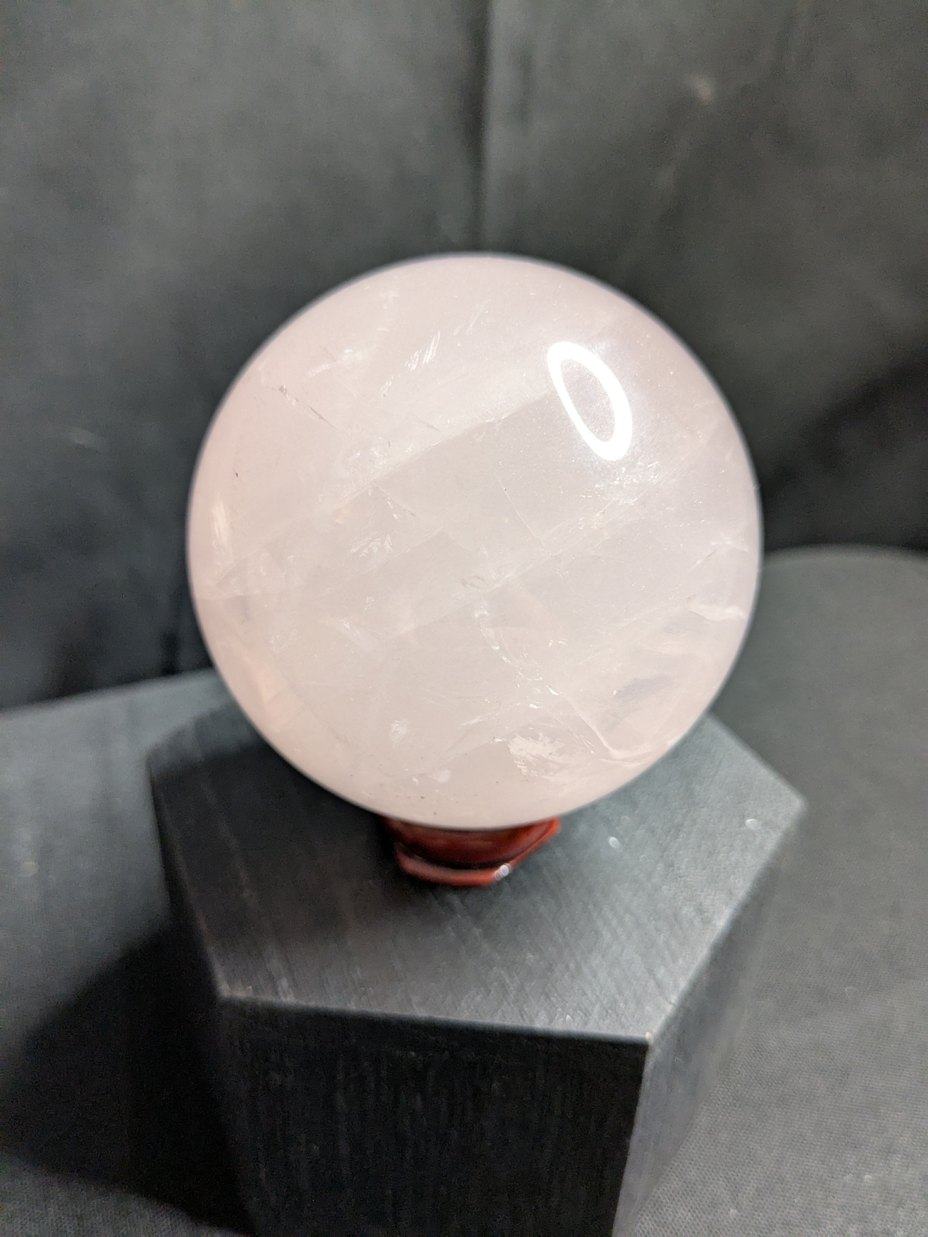 Rose Quartz Sphere and stand - No. 85