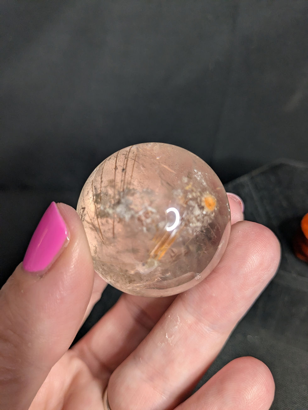 Thumbnail: Golden Rutilated Quartz Sphere with stand - No. 159
