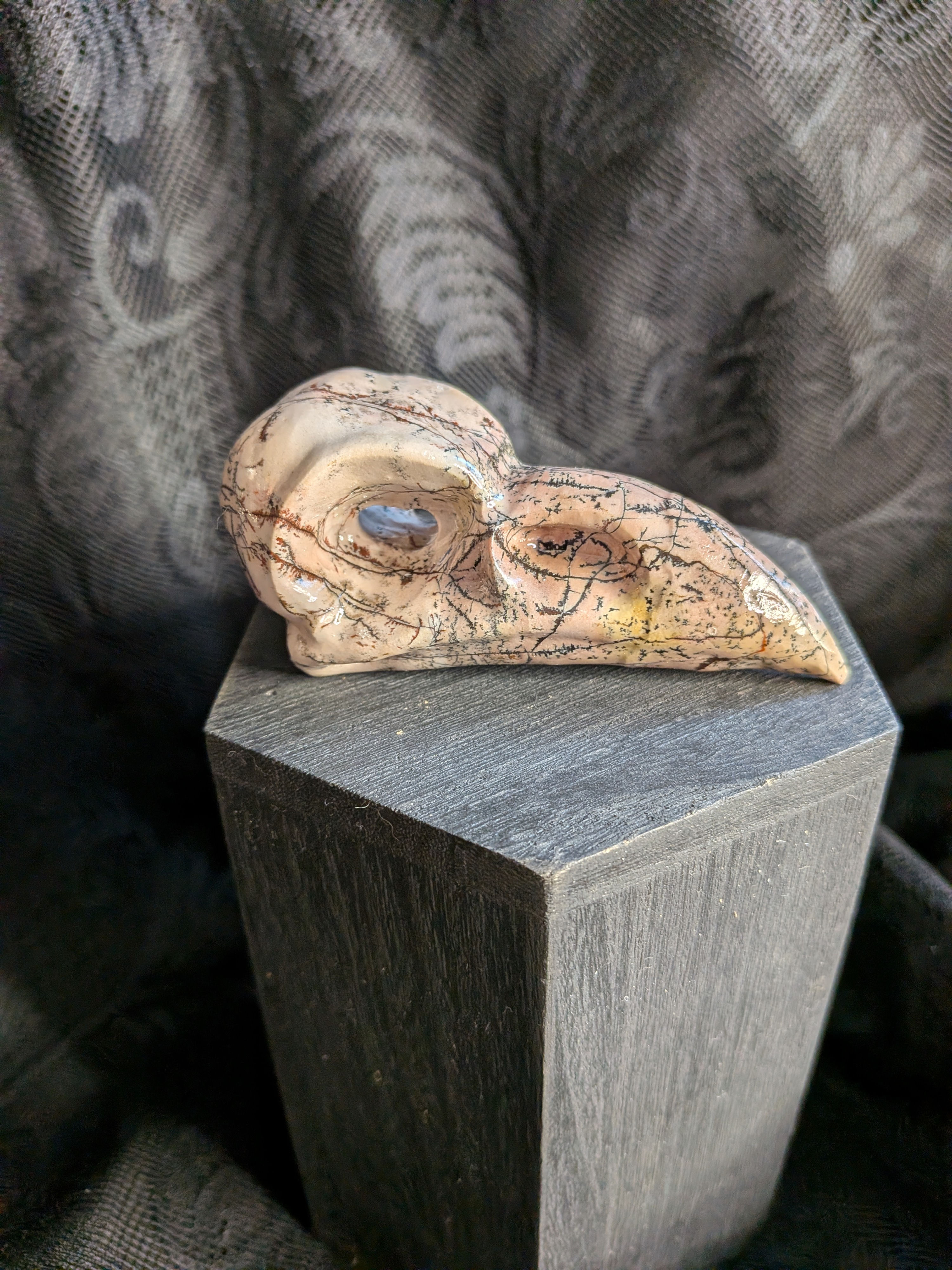 Picture Jasper Crow Head Carving
