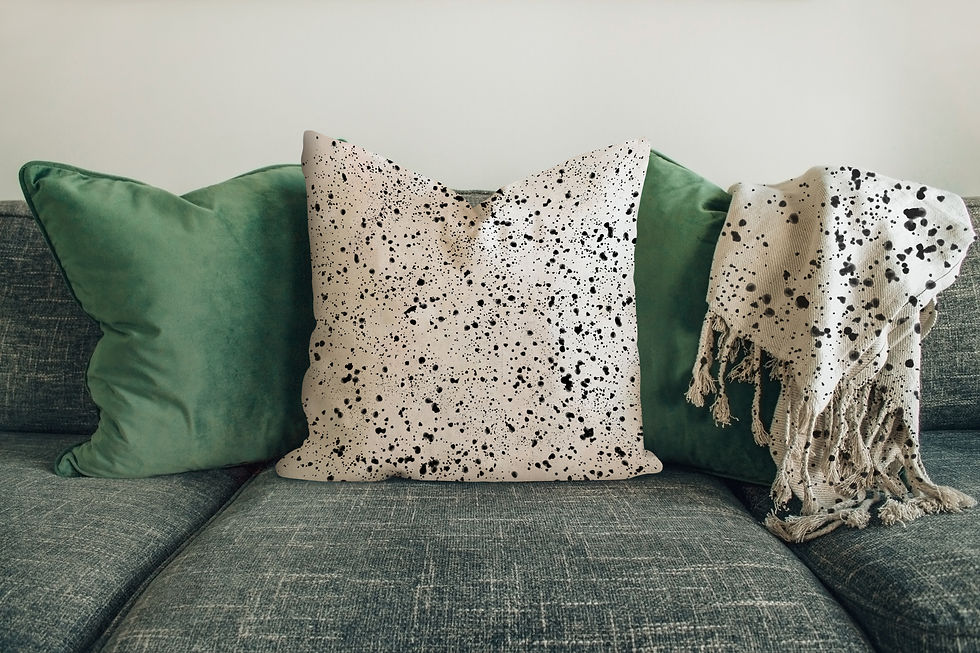 Dalmation Splatter Pillow & Blanket