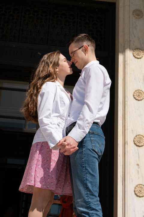 Artistic love story photography with professional lighting.