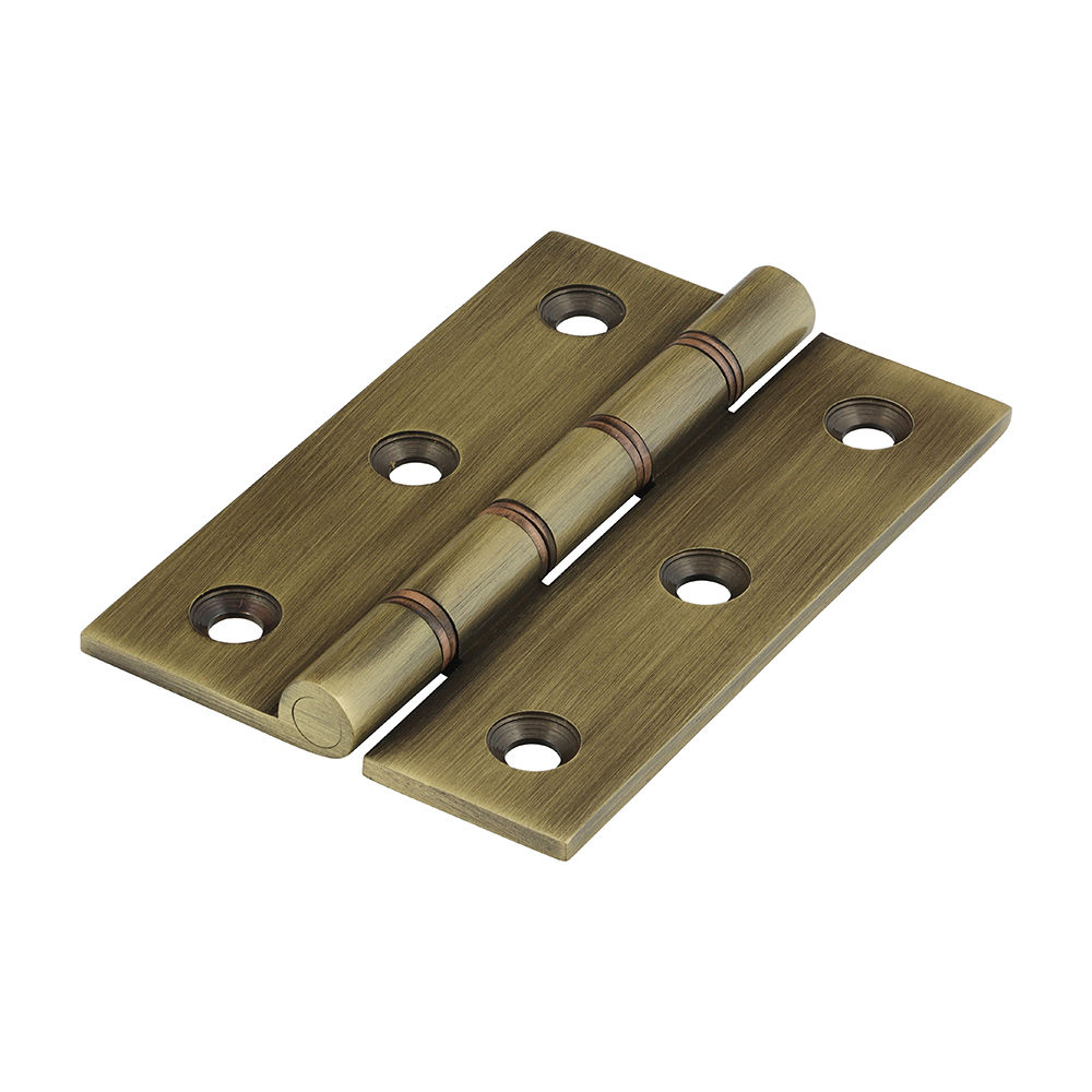 Double Phosphor Bronze Washered Brass Hinges Antique Brass - 102 x 75