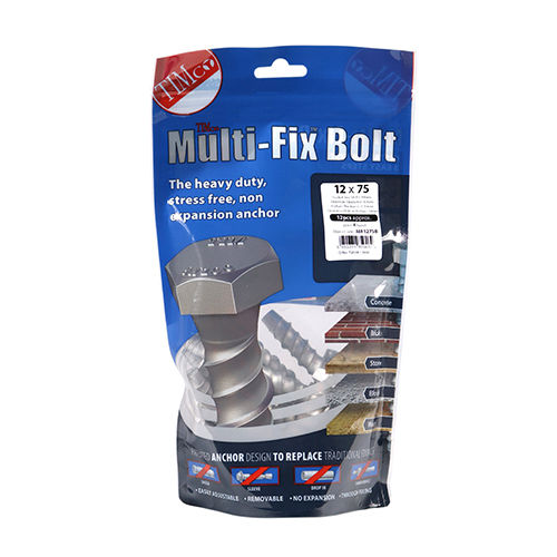 Multi-Fix Bolts Hex Head Exterior Silver - 12.0 x 75 (12pk)