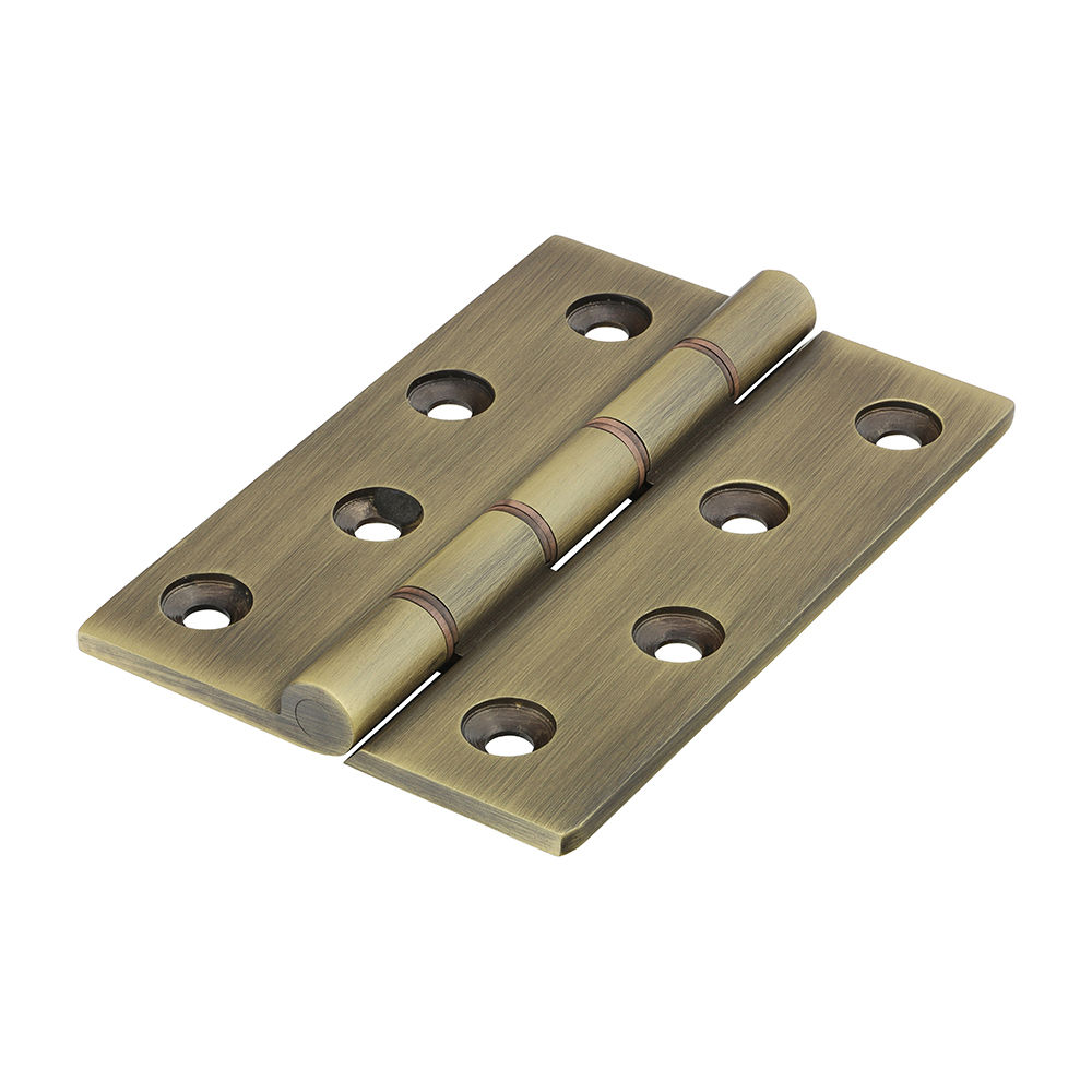Double Phosphor Bronze Washered Brass Hinges Antique Brass - 102 x 67