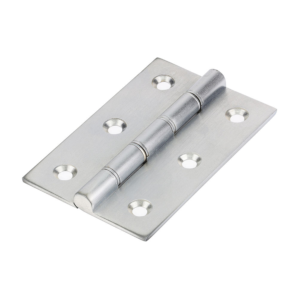 Double Washered Brass Hinges Satin Chrome - 102 x 67