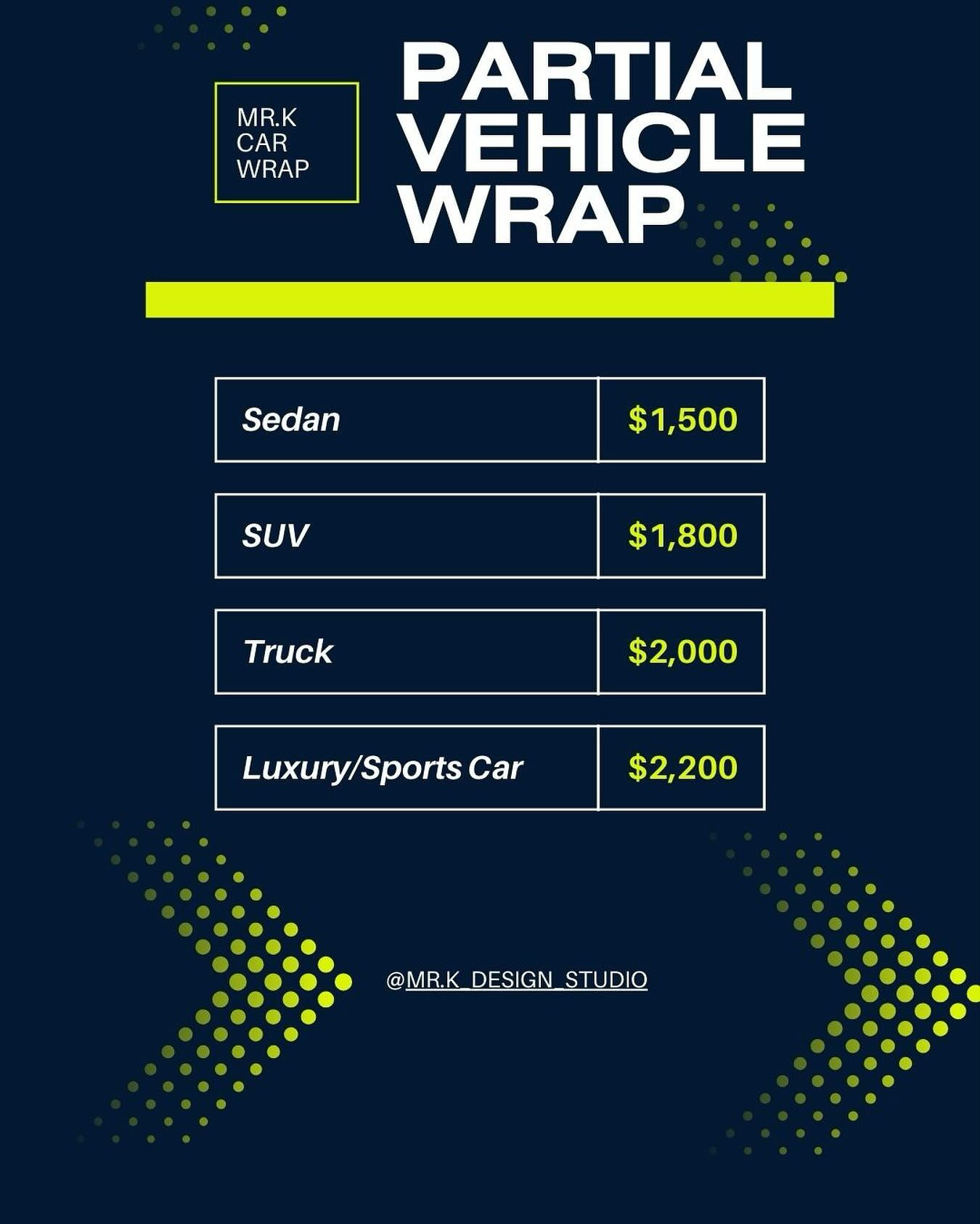 VEHICLE WRAP$2,200+