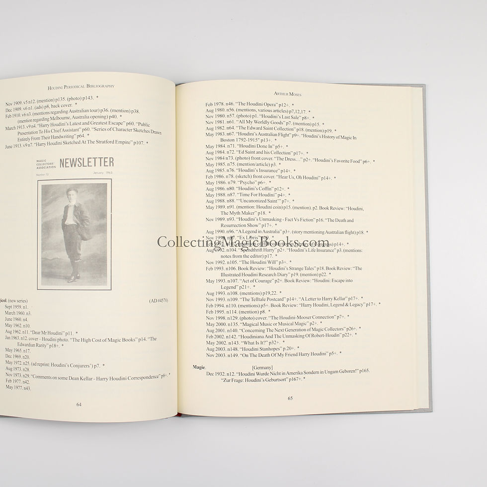 Thumbnail: Houdini Periodical Bibliography - Arthur Moses