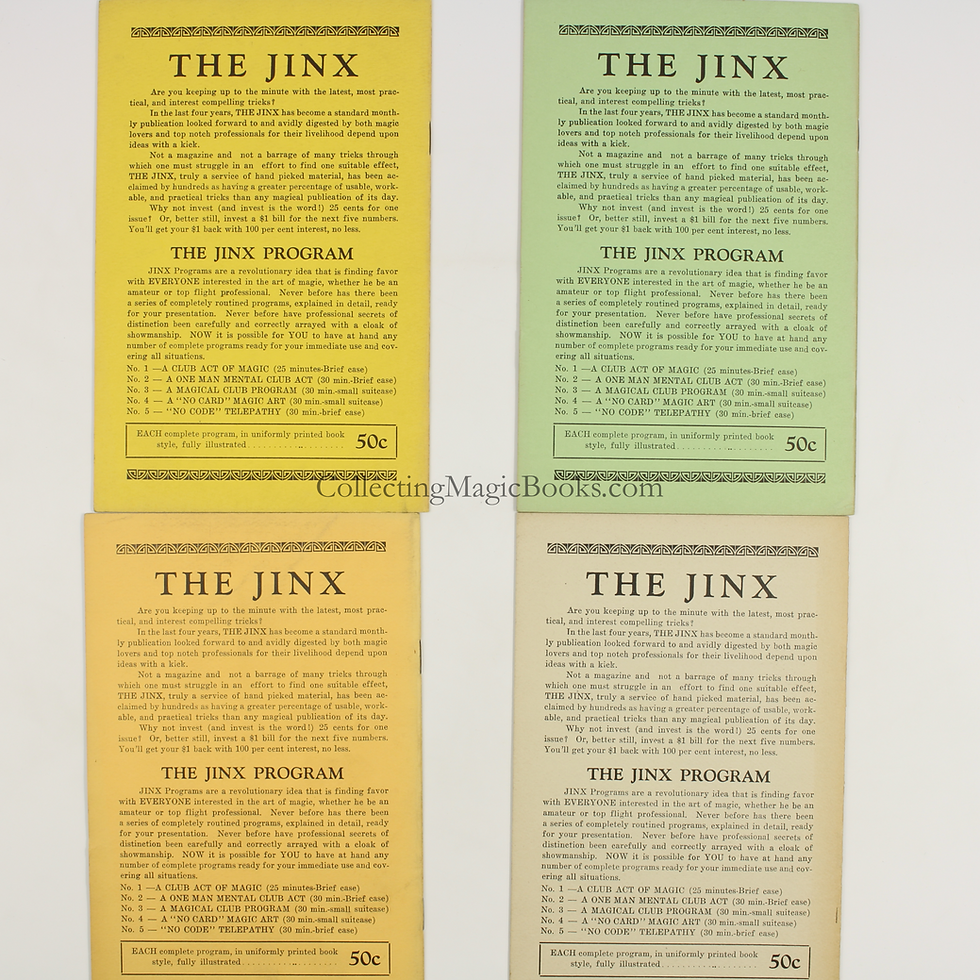 Thumbnail: Jinx Program [Programme] Numbers 1, 3, 4 and 5 - Theodore Annemann