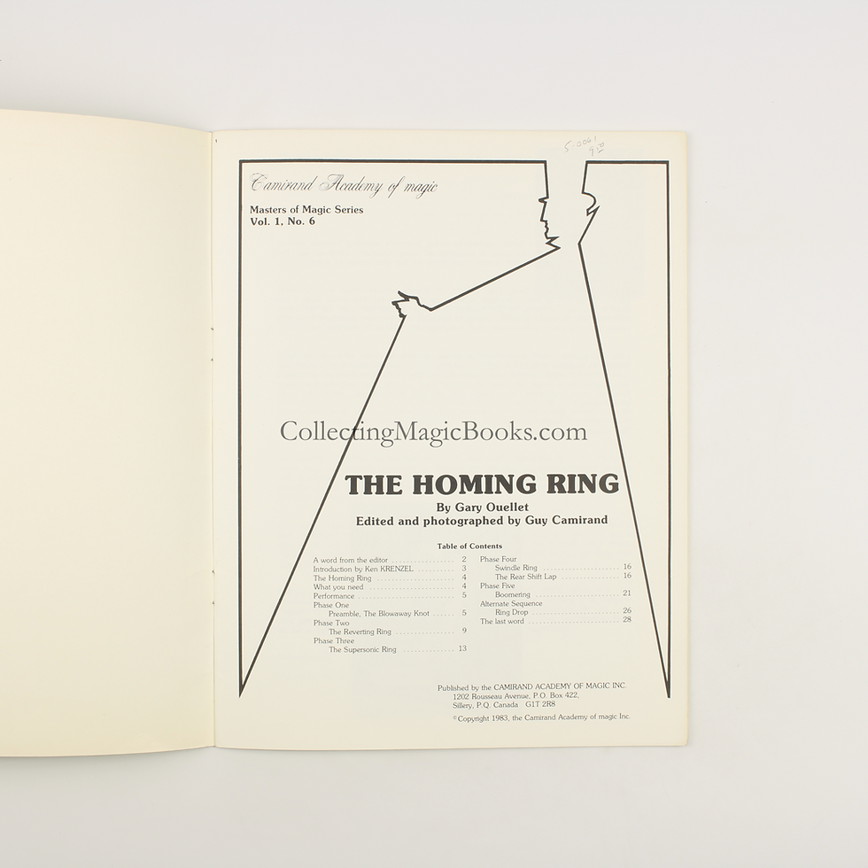 Thumbnail: The Homing Ring (Masters of Magic Series) - Gary Ouellet
