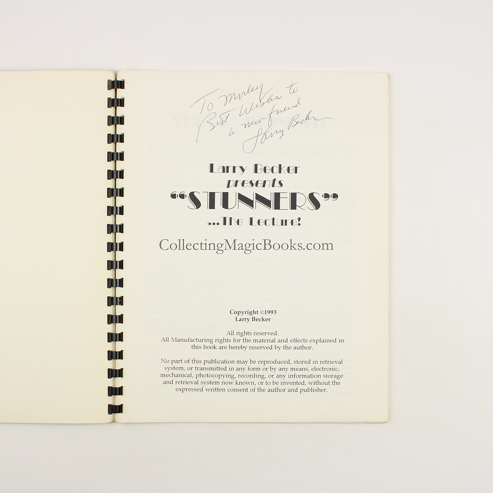 Thumbnail: Stunners! ...The Lecture - Larry Becker (Signed)