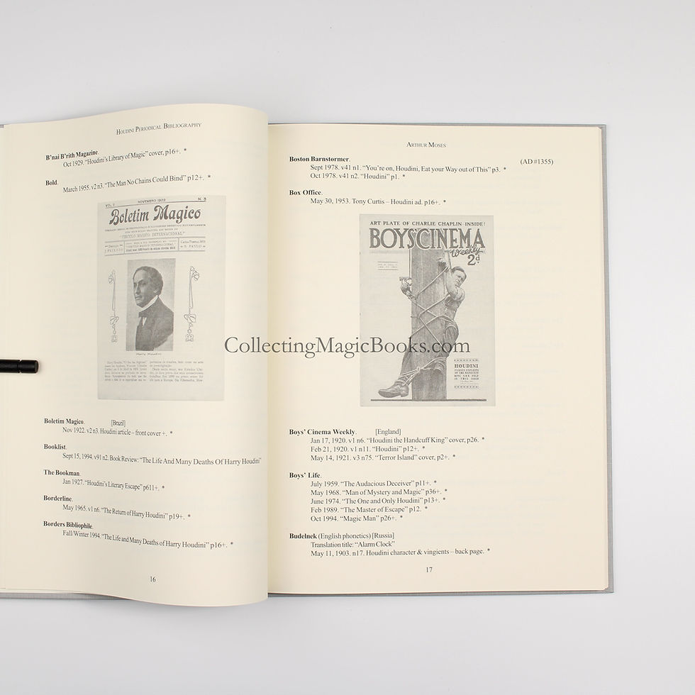 Thumbnail: Houdini Periodical Bibliography - Arthur Moses