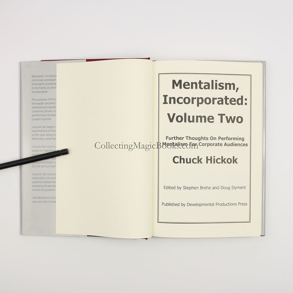 Thumbnail: Mentalism, Incorporated: Volume Two - Chuck Hickok