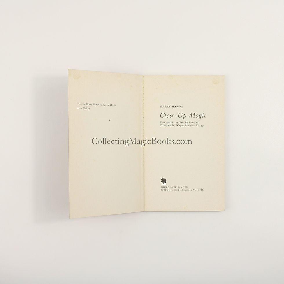 Thumbnail: Close-Up Magic (for Beginners) - Harry Baron