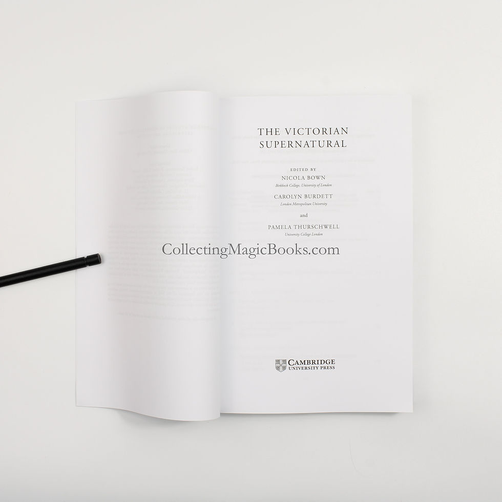 Thumbnail: The Victorian Supernatural - Nicola Bown, C. Burdett and P. Thurschwell