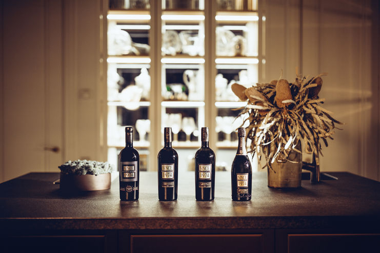 primo vino four bottles of wine in the kitchen 
