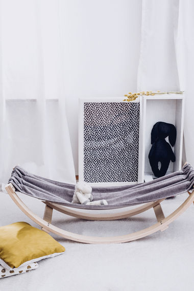hammock  at white stylish room 