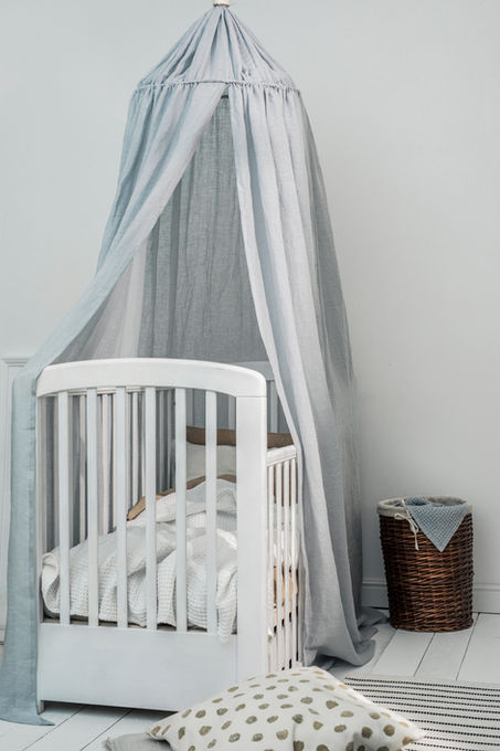 Scandinavian interior baby cot canopy 