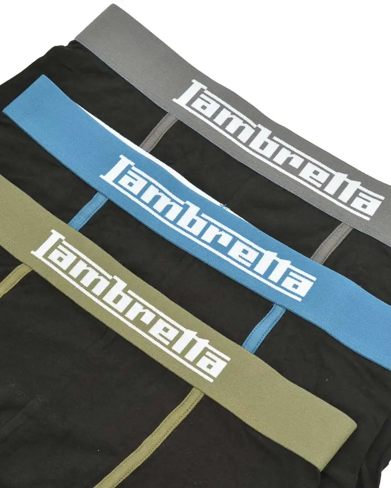 Thumbnail: Lambretta Mens Underwear - 3 Pack Classic Boxer Shorts in Black - SS8202