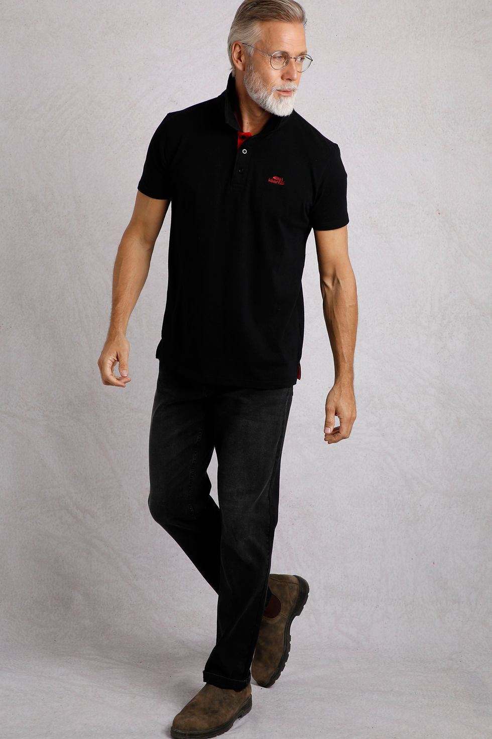 Thumbnail: Weird Fish - Miles Organic Cotton Pique Polo in Black