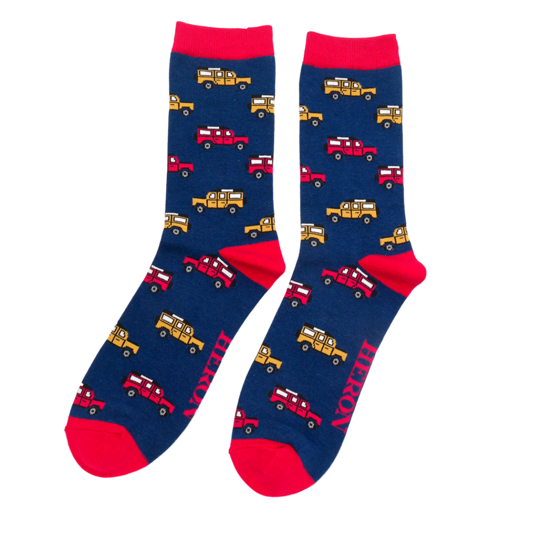 Mr Heron Men’s Jeep Socks in Navy (MH205)