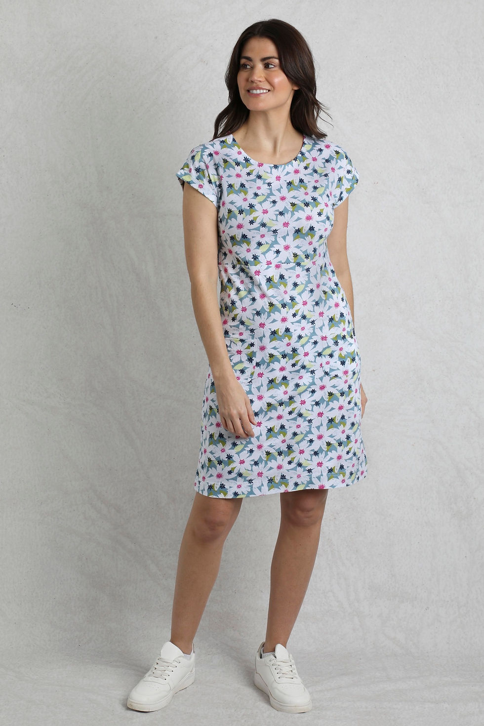 Thumbnail: Weird Fish - Tallahassee Organic Jersey Dress in Washed Blue
