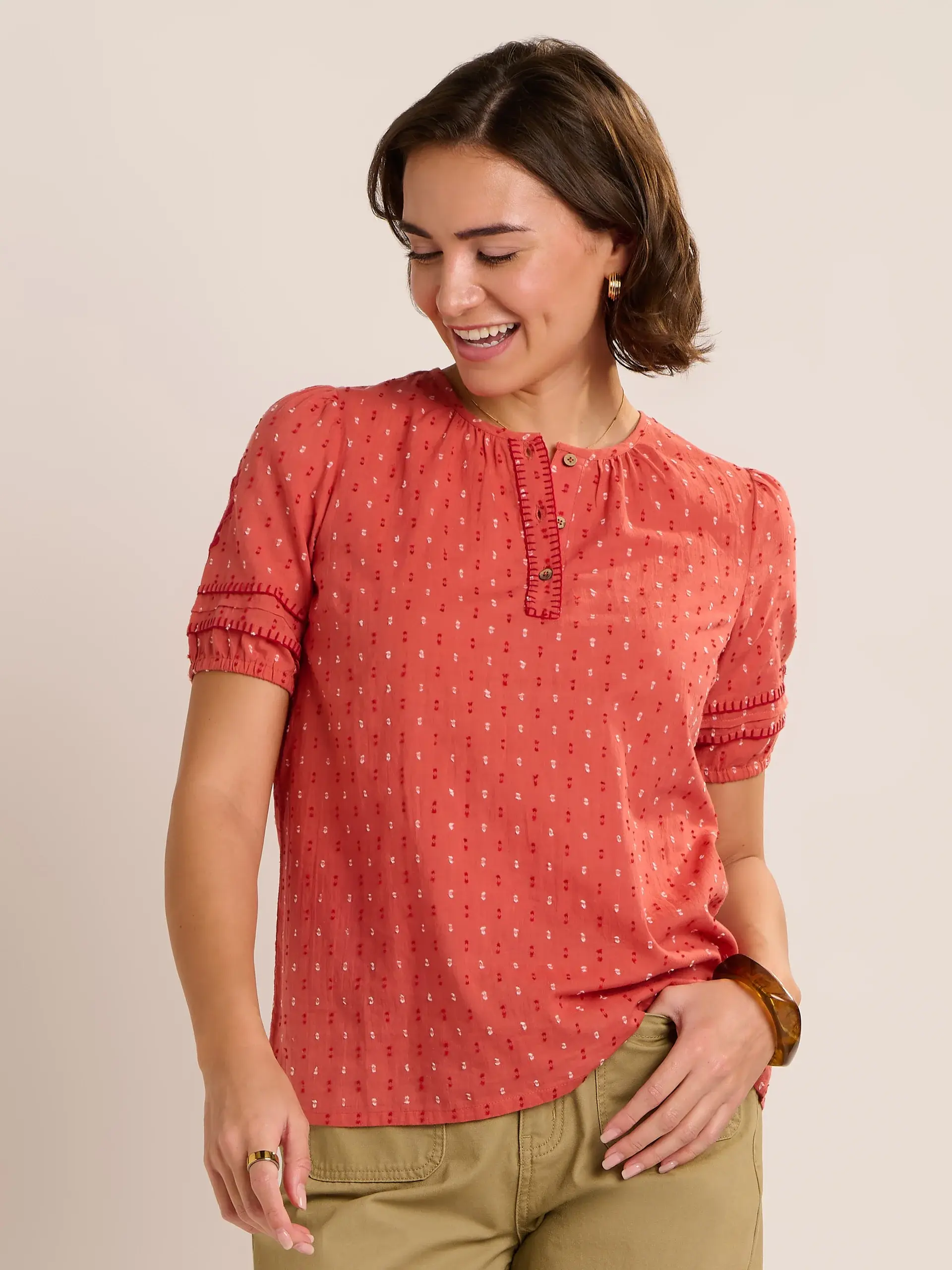 BRAKEBURN Shingle Dobby Blouse