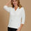 Thumbnail: PENNY PLAIN Ivory High Back V-neck Top PP-107 - Collection: ESSENTIALS