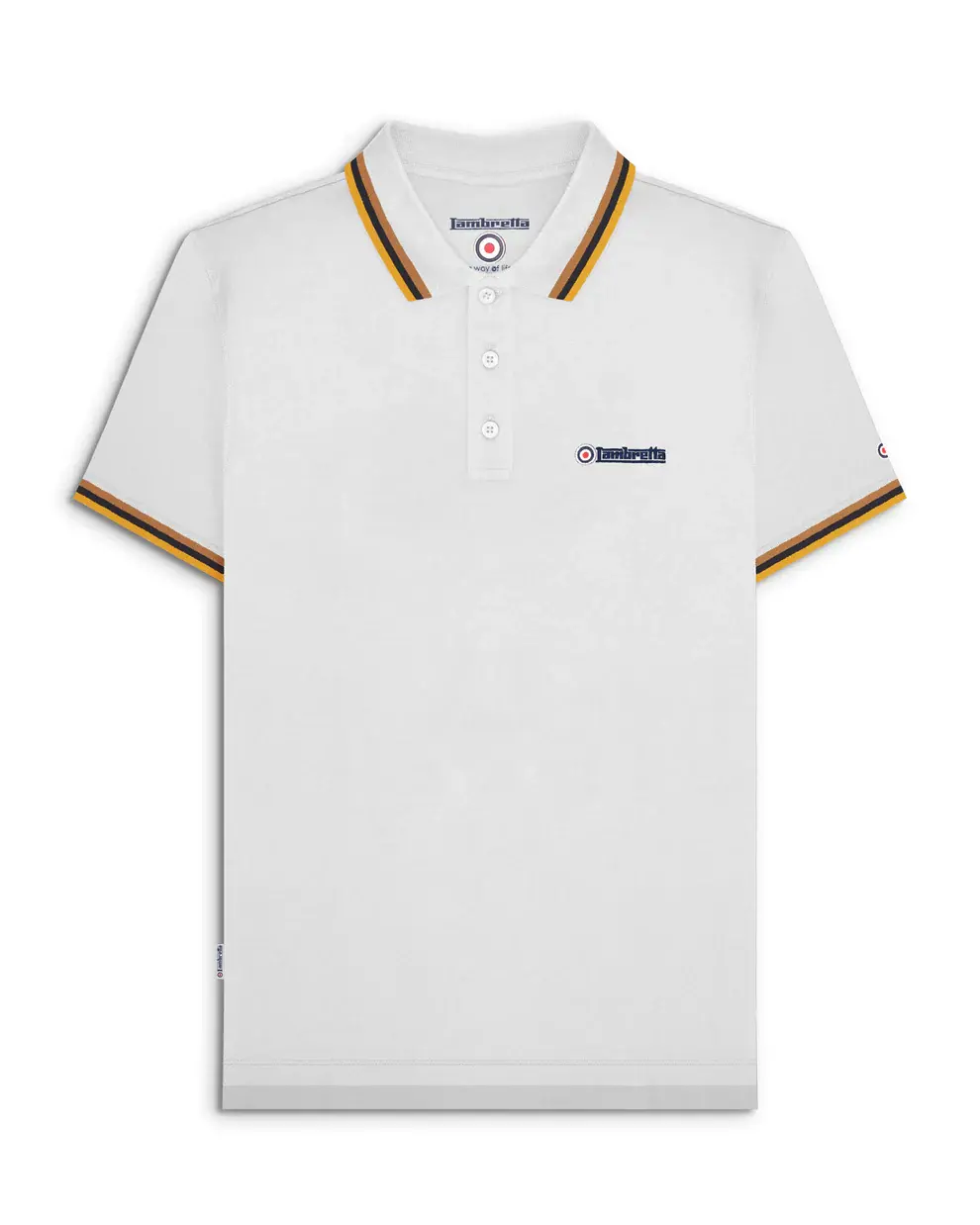 Lambretta Clothing - Triple Tipped Polo in White (SS1650)