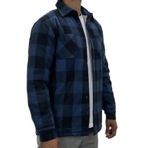 Thumbnail: Mens Sherpa Fleece Lined Work Shirt in Navy