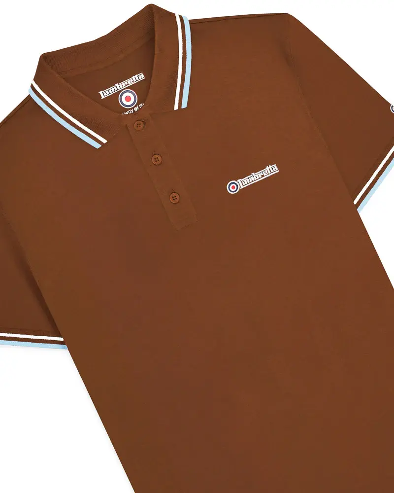 Thumbnail: Lambretta Clothing - Twin Tipped Polo in Brown - SS1608
