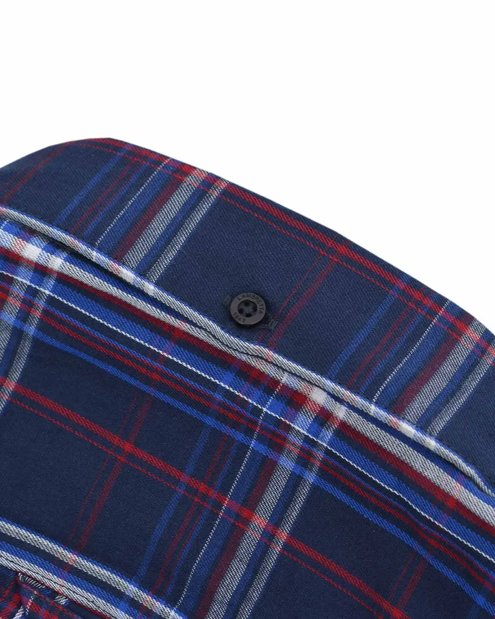 Thumbnail: Lambretta Clothing - Short Sleeve Check Shirt in Navy (RWIS1456)