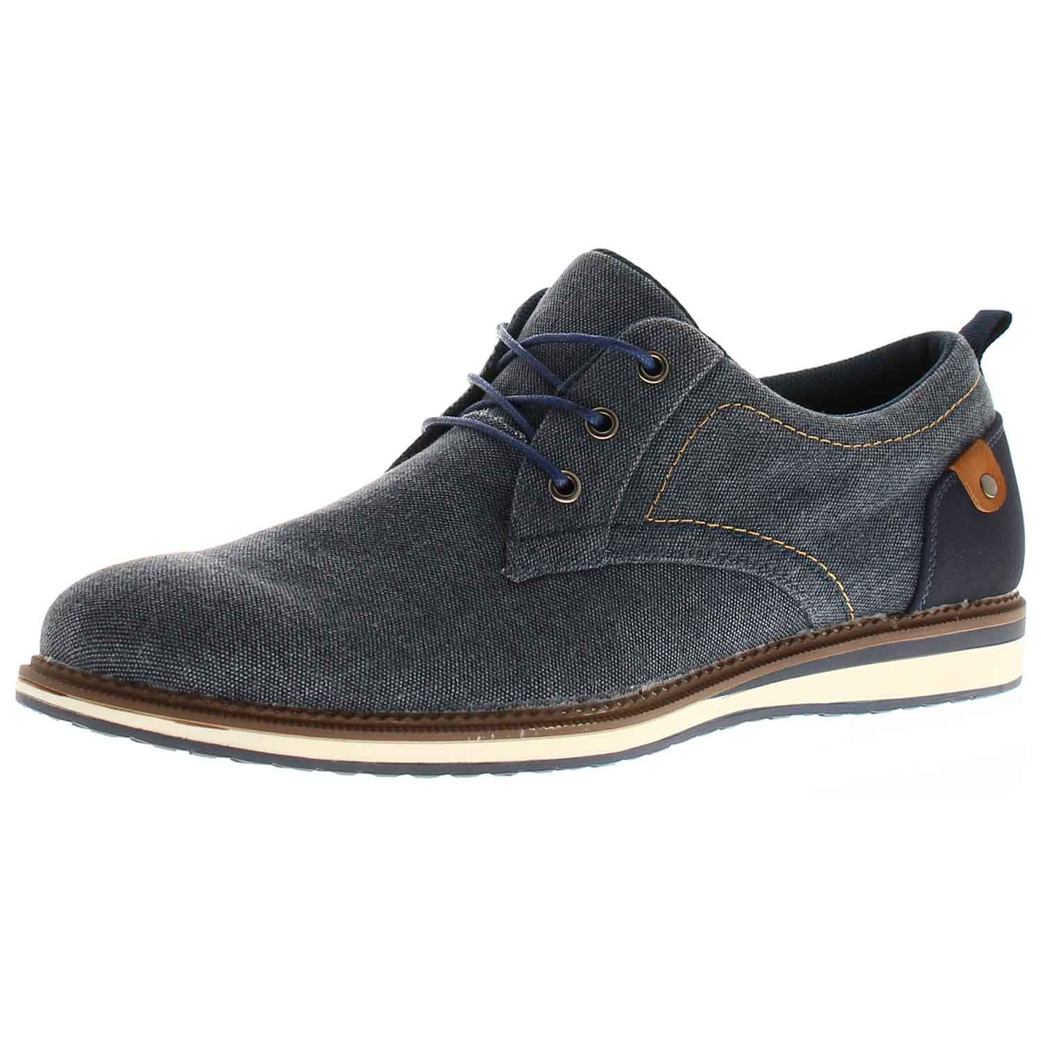Baxter Mens Smart and Casual Denim Shoes in Navy by Dr Keller