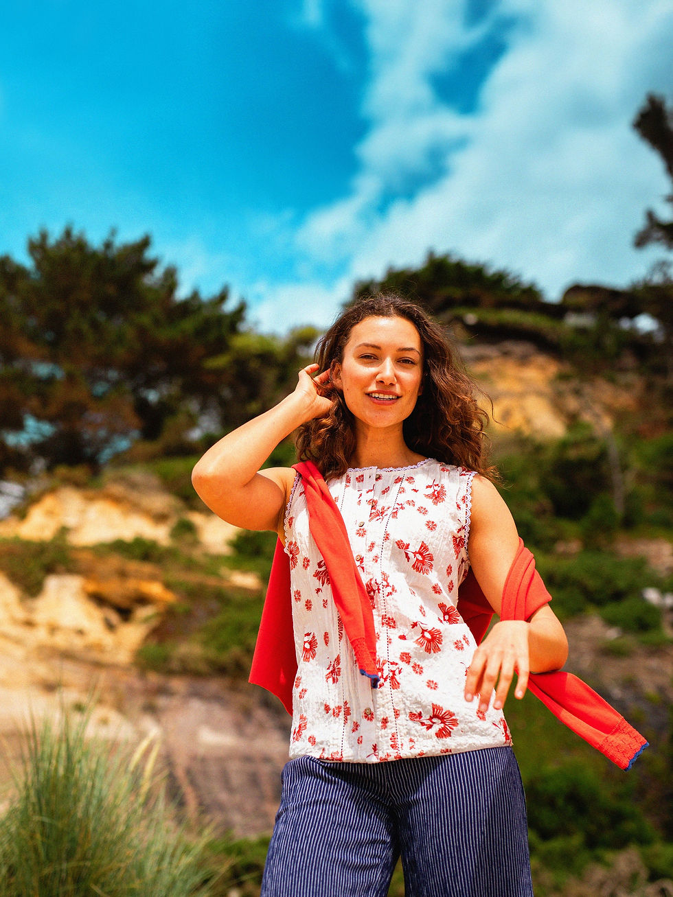 Thumbnail: BRAKEBURN Fan Floral Sleeveless Blouse