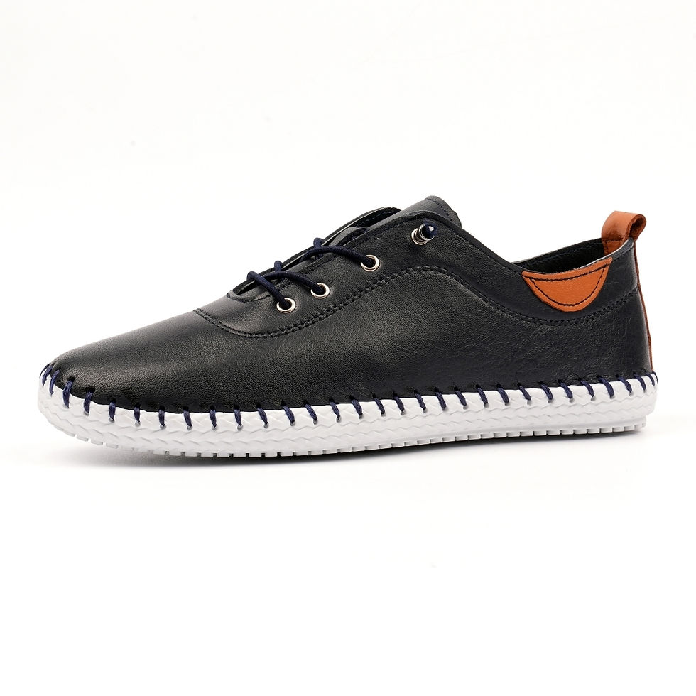 Thumbnail: St. Ives Leather Plimsoll in Blue by Lunar