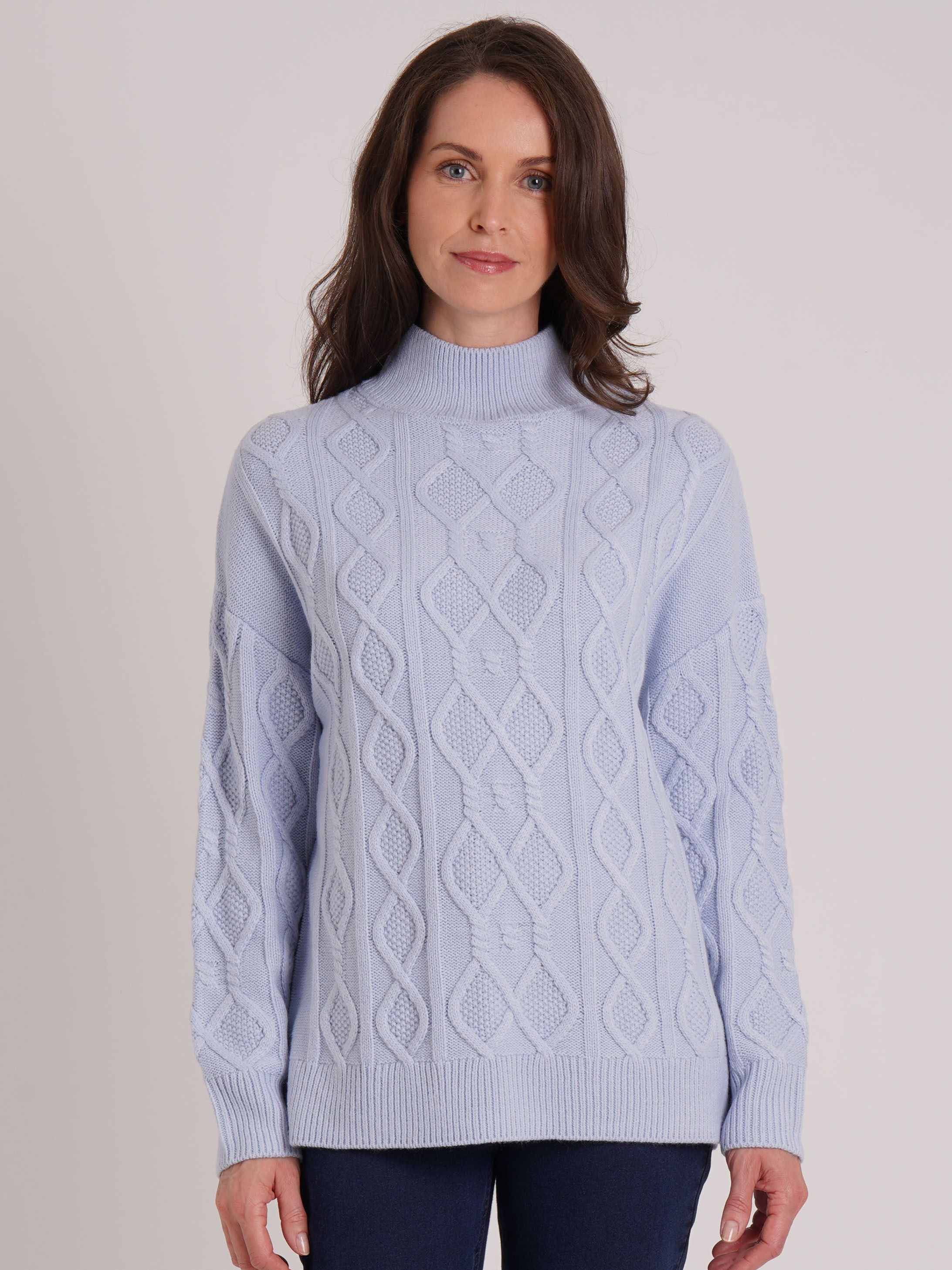 VIZ-A-VIZ Cable Knit Cowl Neck Jumper (V26-08V)