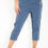 Thumbnail: CAPRI CROPPED STRETCH CHERRY BERRY TROUSERS IN DENIM - LV CLOTHING