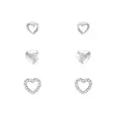Rhodium Heart Crystal Trio Earrings from Indulgence Jewellery