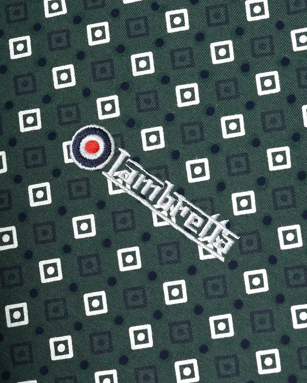 Thumbnail: Lambretta Geo AOP Polo in Green Gables (SS7164)